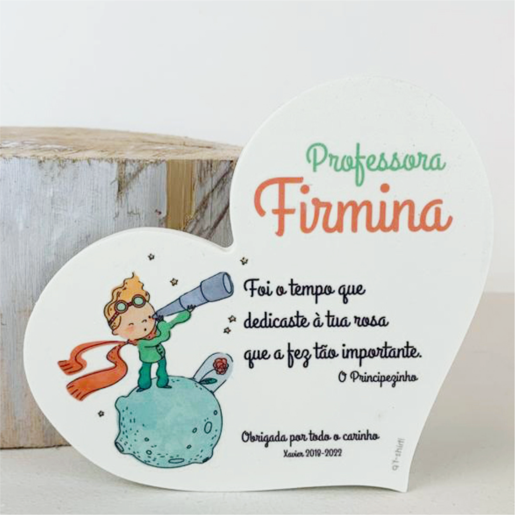 Coração em madeira Principezinho