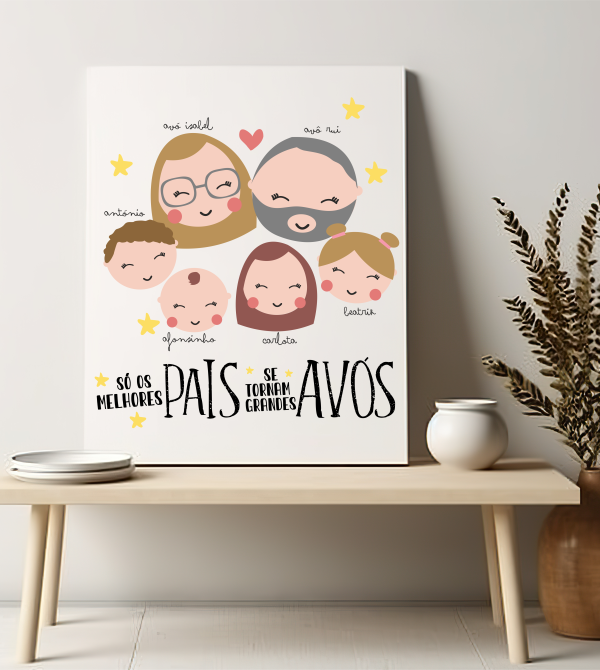 Tela caricatura família Tela caricatura família