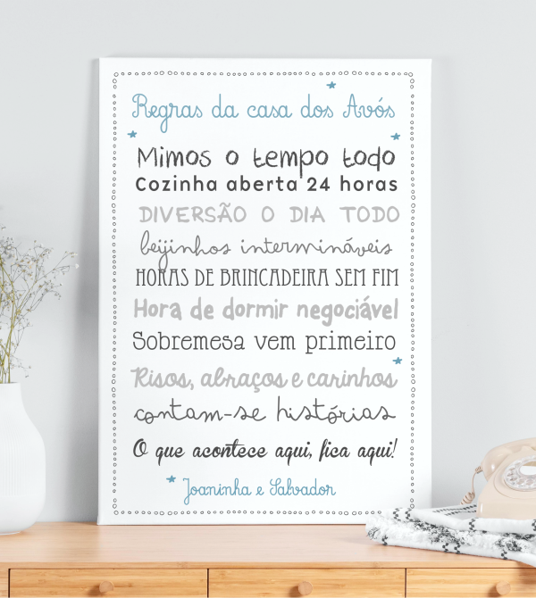 Tela regras casa dos avós Tela regras casa dos avós